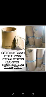 40L Fibre Drums - Lid & Clamp