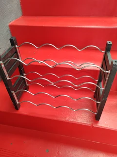 *****2 x wood and metal Woolworths branded wine stands*****