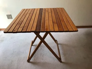 Folding Wood Camp Table