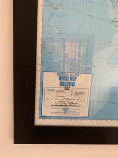 Large Framed World Wall Map - World Exectutive Wall Map By Map Studio