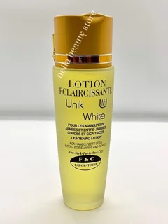 Unik white lotion for dark feet,hands , albows and scars.