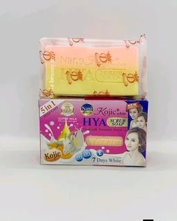 Nano Kojic White Hya Goat Milk Turmeric,Argan oil scrub soap