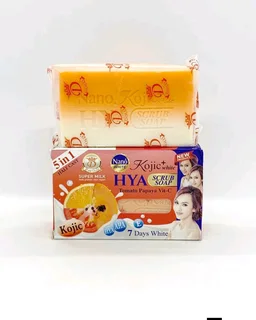 Nano Kojic White Hya Scrub Soap 5in1 tomato, papaya &amp; vitamin C