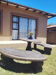 Outdoor Concrete Table and Benches For Sale