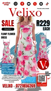Flowy Flower Dress R229