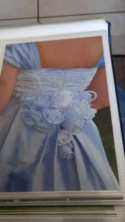 4 layered Lilac blue wedding dress