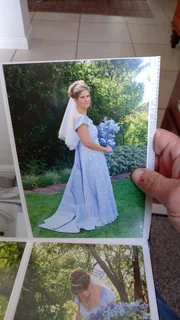 4 layered Lilac blue wedding dress