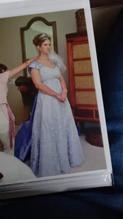 4 layered Lilac blue wedding dress