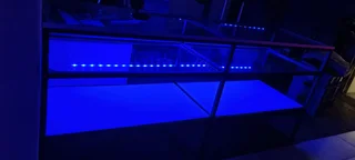 Open Glass Counter with RGB Lights for sale