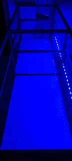 Open Glass Counter with RGB Lights for sale
