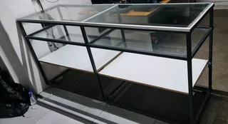 Open Glass Counter with RGB Lights for sale