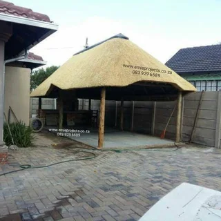 Thatch lapas and swimming pools