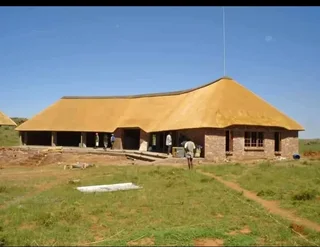 Thatch lapas and swimming pools