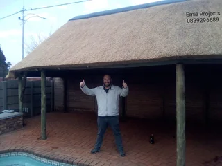 Thatch lapas and swimming pools