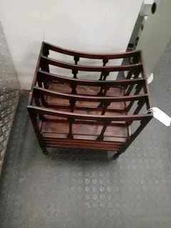 Mahogany Canterbury 1990&#39;s Magazine Rack 61Nov25