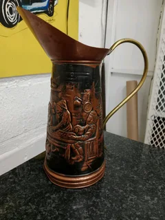 Vintage brass pitcher jug 106Nov25