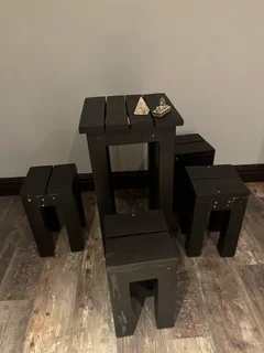 Outdoor/indoor small wooden table &amp; chairs