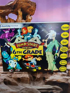 Jump Start 6th Grade Knowledge Adventure CD Games for PC [Cd Rom] Egames age 10 to 12