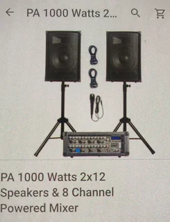 PA 1000 Watts 2 x 12 speakers