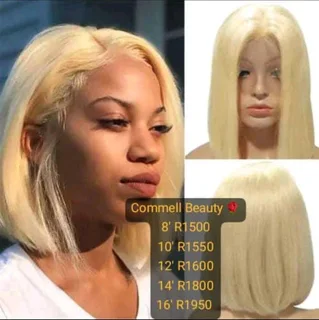 12inch ear to ear lace frontal Peruvian hair wig blonde . Grade 12A
