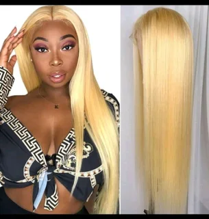 22 inch ear to ear lace frontal 13x4 Peruvian Hair Wig blonde