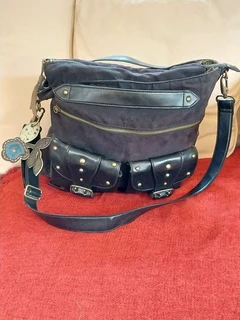 Handbag, Nine West, black, 350x300mm, with shoulder strap.