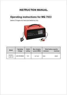 Motoquip 12AMP Battery Charger up to 200AH