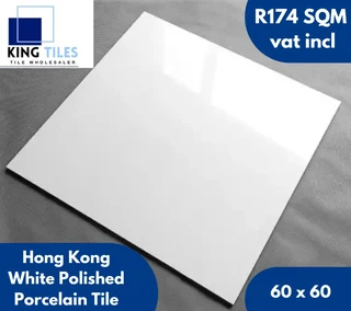 60 x 60 Hong Kong white polished porcelain tiles
