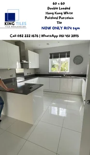 60 x 60 double loaded Hong Kong White Polished Porcelain Tile