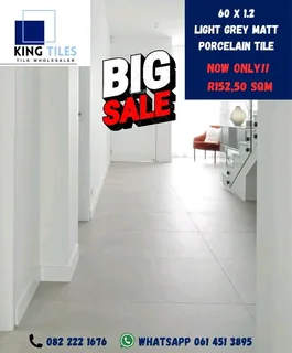 60 x 1.2 Light grey matt porcelain tile