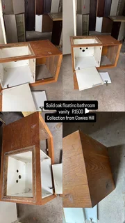 solid oak floating vanity