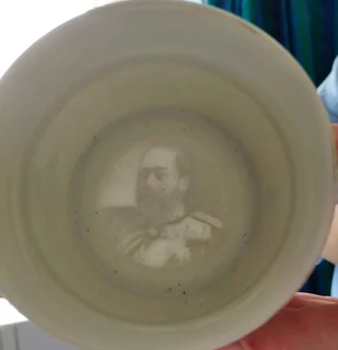 Antique King Edward VII Coronation (1902) Bone China Cup with Lithophane Image