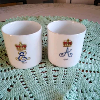 Antique King Edward VII Coronation (1902) Bone China Cup with Lithophane Image