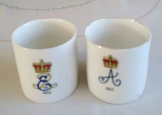 Antique King Edward VII Coronation (1902) Bone China Cup with Lithophane Image