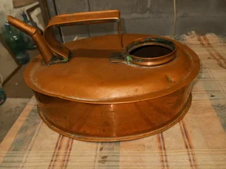 Antique copper kettle