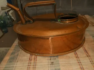 Antique copper kettle