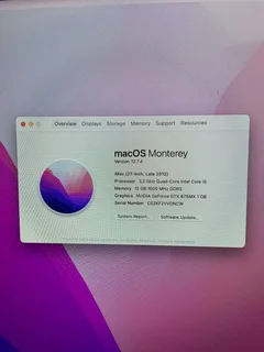 Apple IMacs 27’ i5 3.2GHz 1TB SATA Disk (24-Month Warranty)