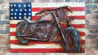Metal American Harley Davidson wall art