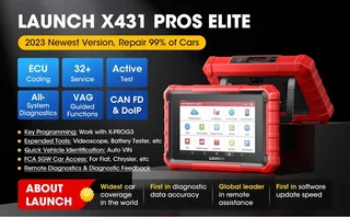 Launch X431 PROS Elite Car Diagnostic Tool for Full System Bidirectional, 32 Services Functions