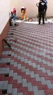 Brick paving and tar surfacing