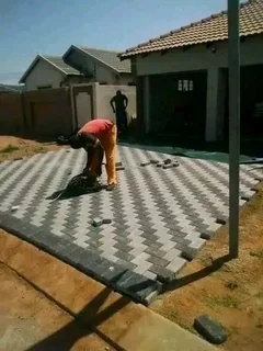 Brick paving and tar surfacing