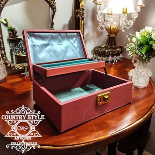 Retro Mid-Century two-tiered jewelry box