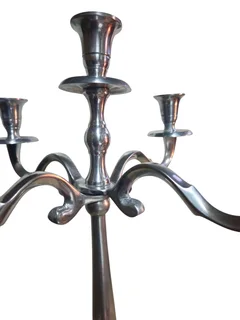 Candle Stand 5 Burner Stainless Pewter