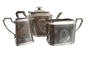Antique crafted silver tea and coffee set