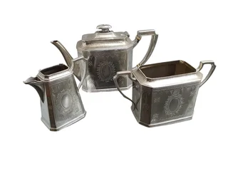 Antique crafted silver tea and coffee set