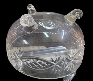 Vintage clear crystal footed bowl