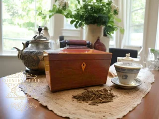 Antique sarcophagus-shaped tea caddy