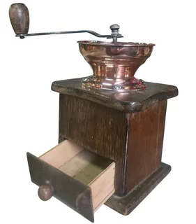 Vintage Box-Style Hand-Crank Coffee Grinder