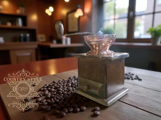 Vintage Box-Style Hand-Crank Coffee Grinder