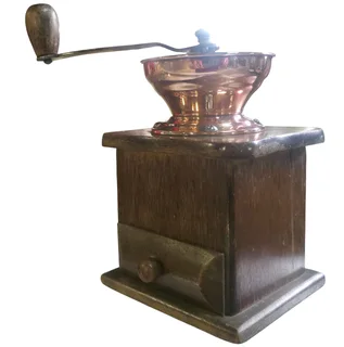 Vintage Box-Style Hand-Crank Coffee Grinder